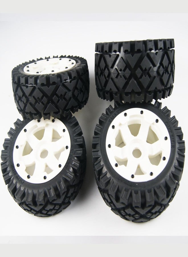 TITRACING White Wheel Front Rear All Terrain Tires Wheels for HPI Rovan Kingmotor Baja 5b 5t Buggy - Image 1